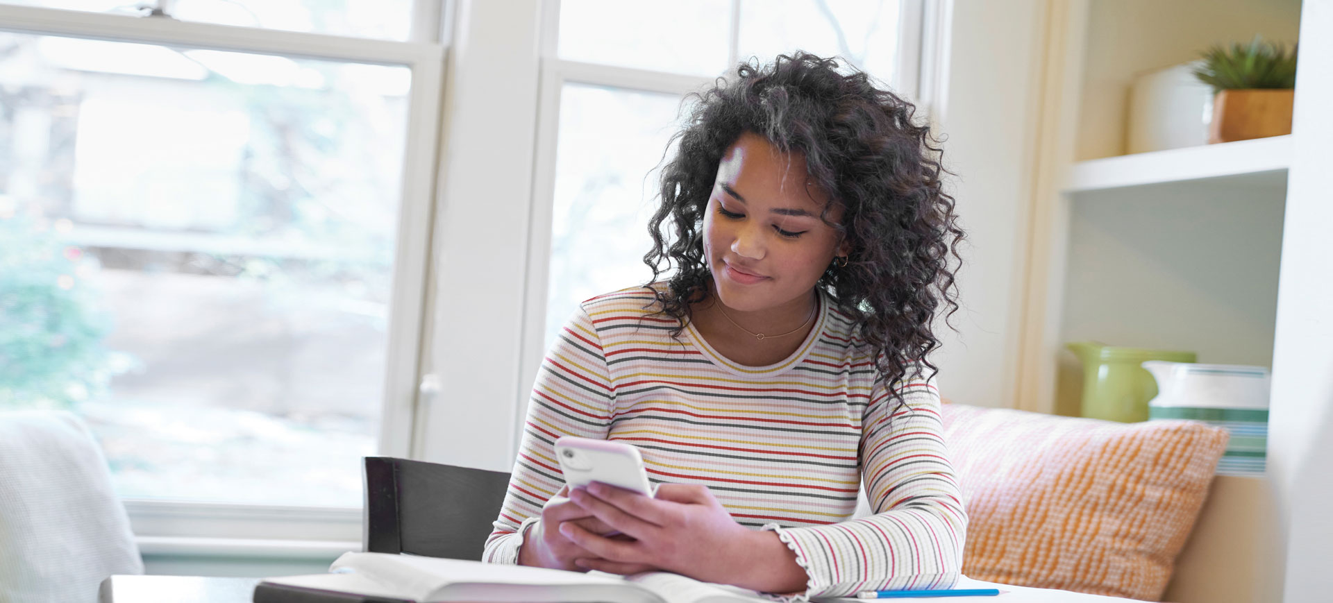 Woman looking at phone
